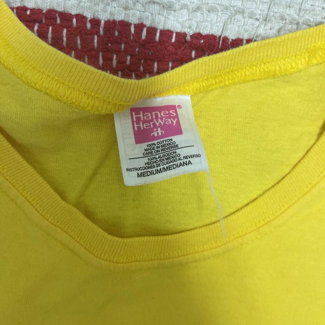 Hanes Women's Yellow T-shirt | Depop