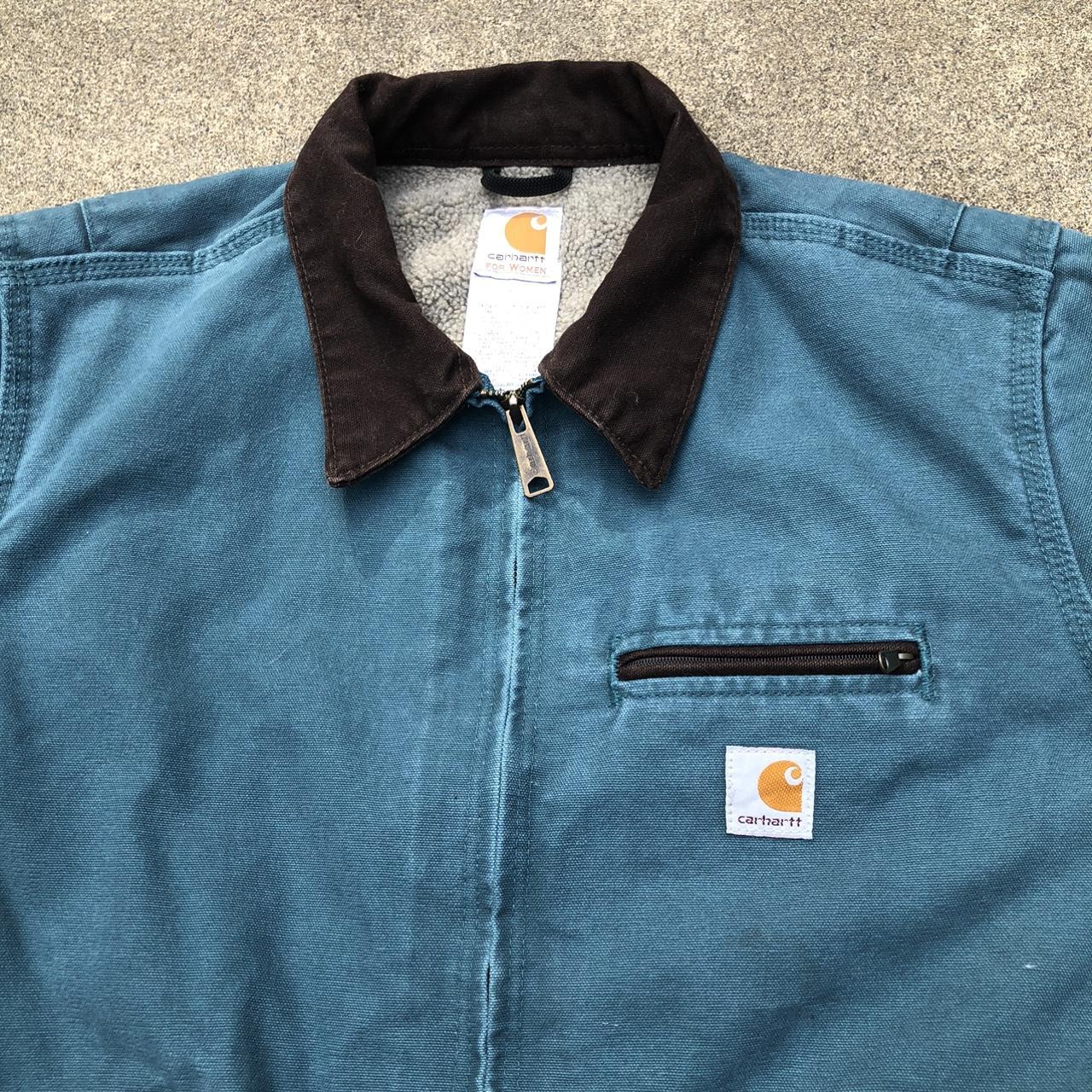 Teal Carhartt Detroit Jacket RARE AF Color 22.5” x... - Depop