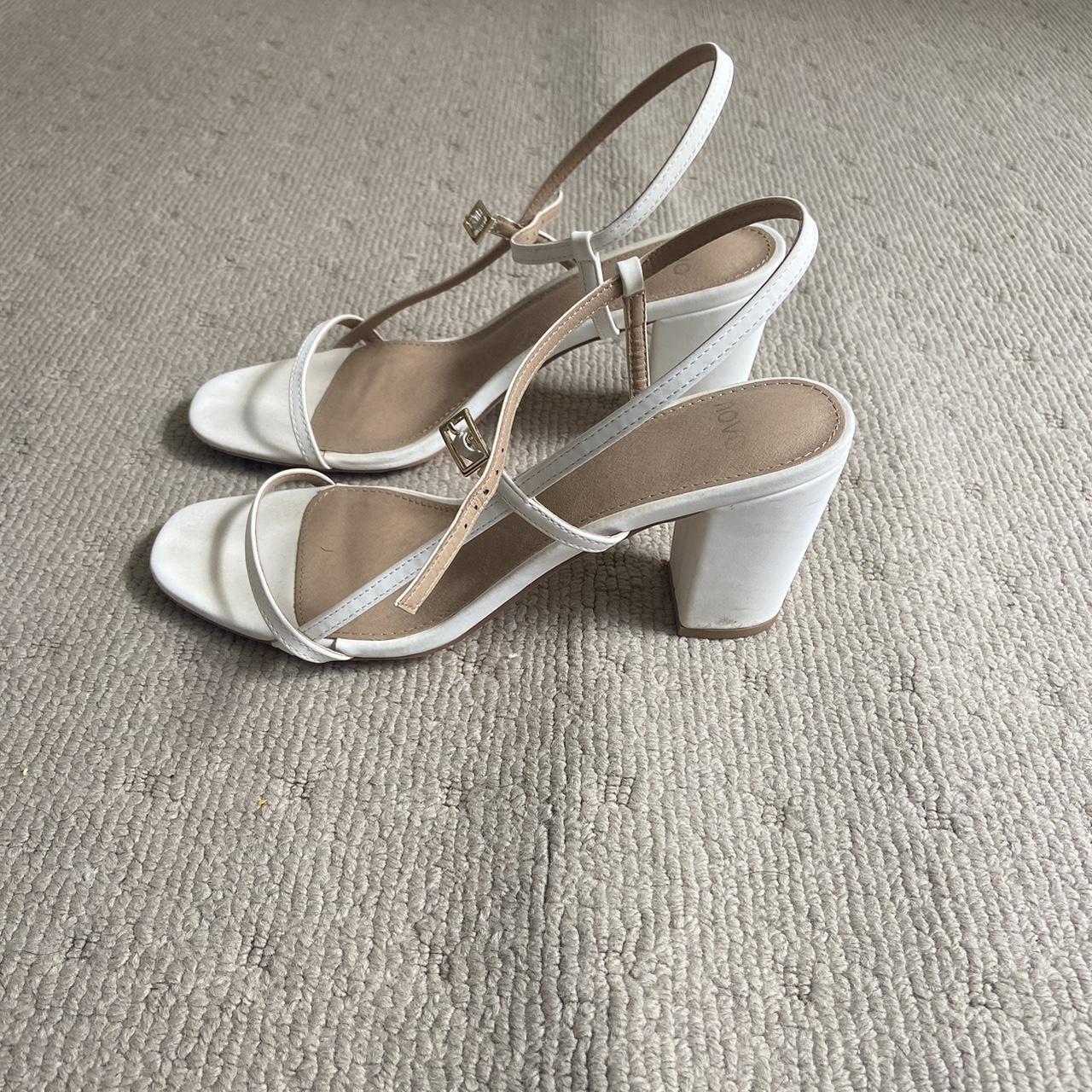 White Novo heels $10 shipping - Depop