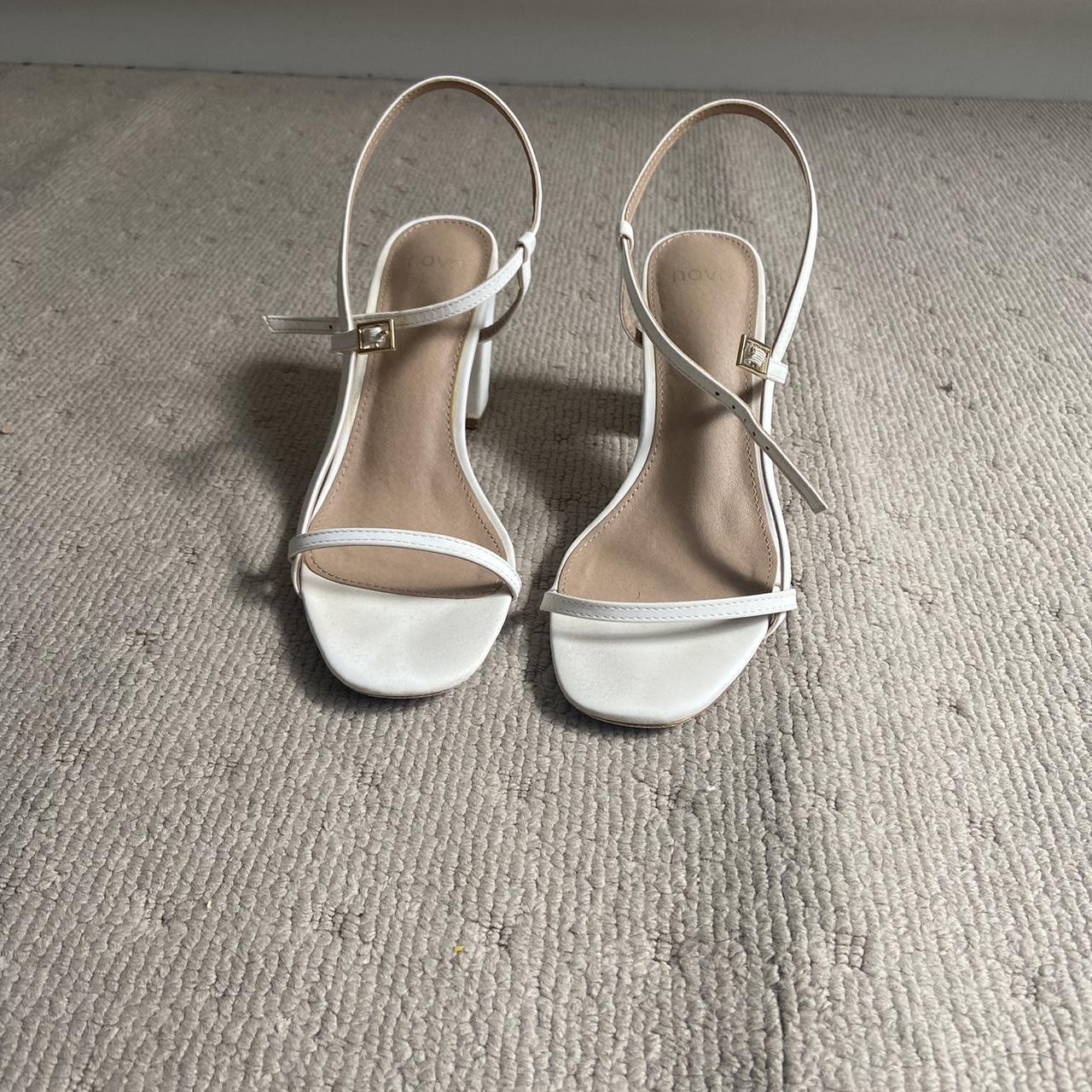 White Novo heels $10 shipping - Depop