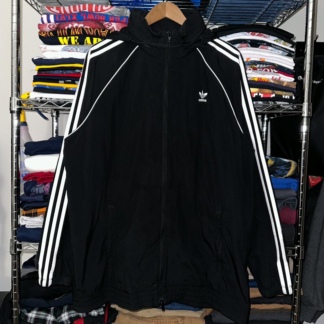 Adidas Originals Men's Black and White Jacket | Depop