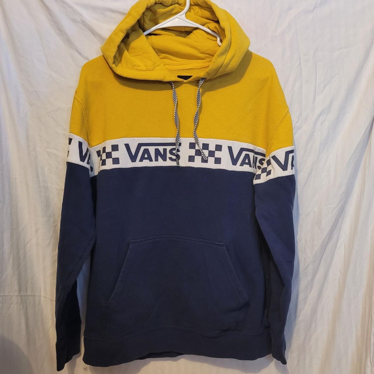 Vans Hoodie Mustard Yellow Navy Blue Checkered