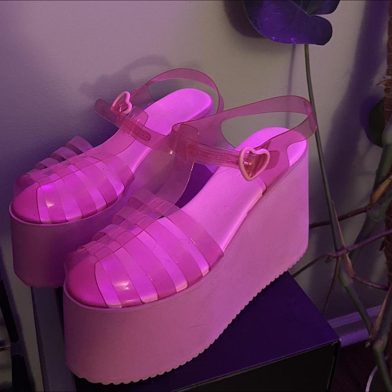 Dolls Kill Women's Pink Sandals Depop