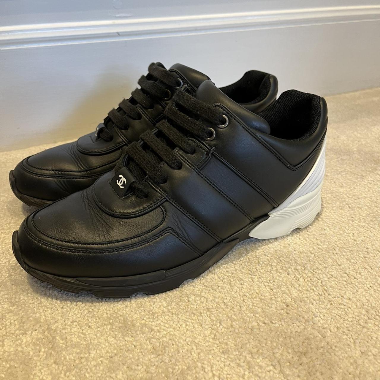 triple white chanel trainers