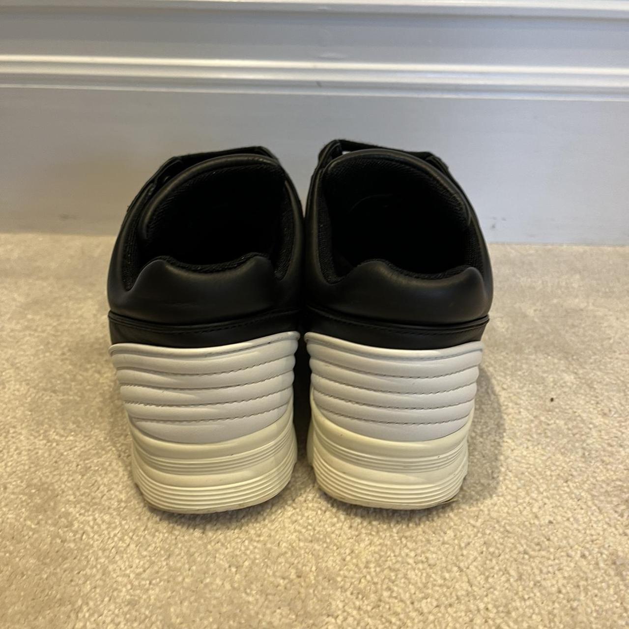 Chanel Women's Black and White Trainers | Depop