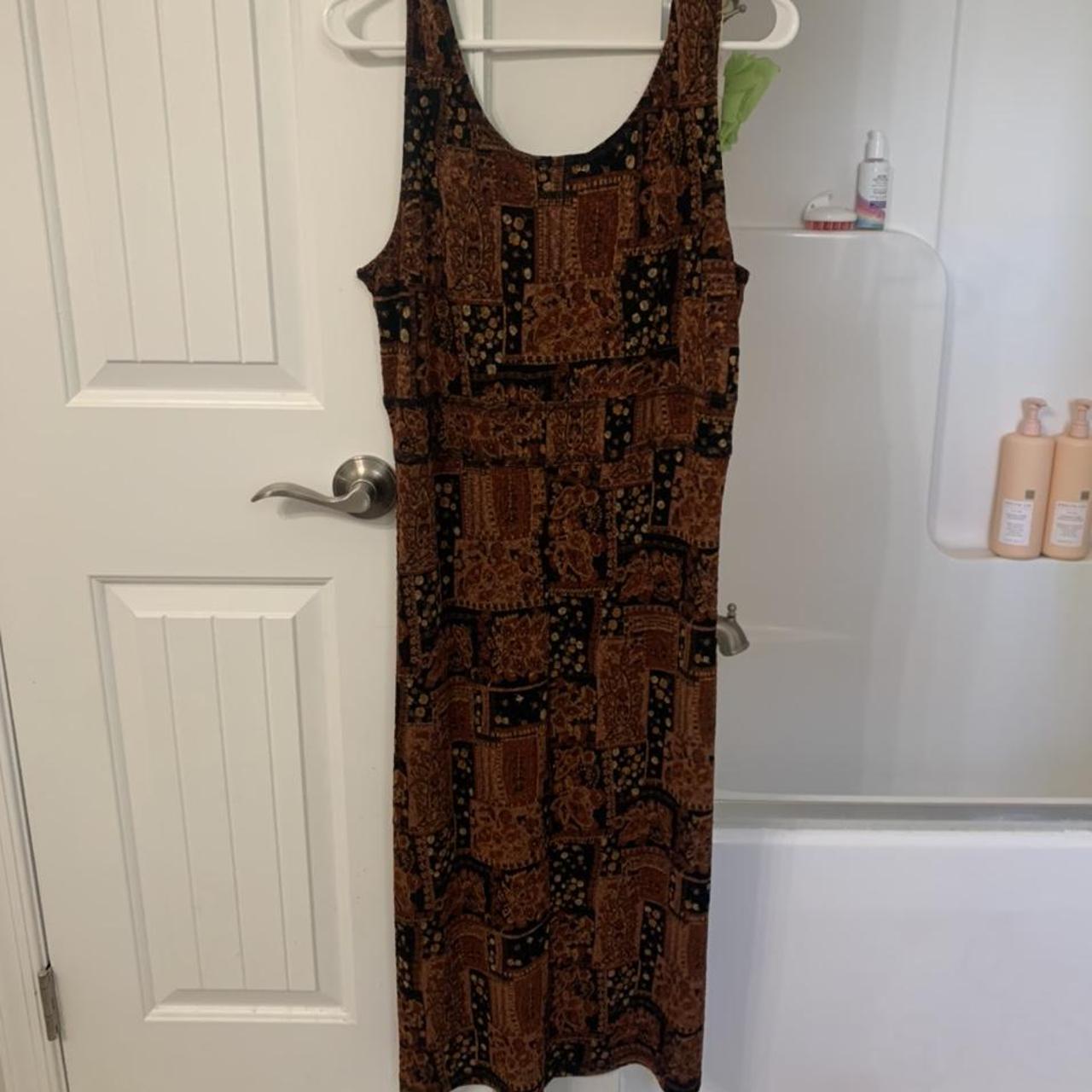 Coldwater Creek Women's Brown and Black Dress | Depop