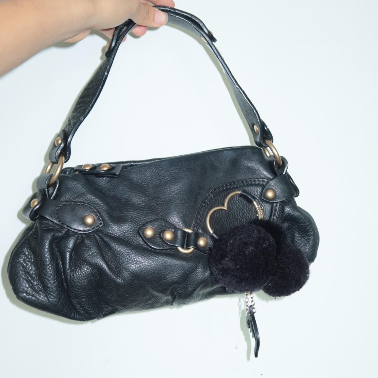 black leather juicy couture shoulder bag 🖤 -great | Depop
