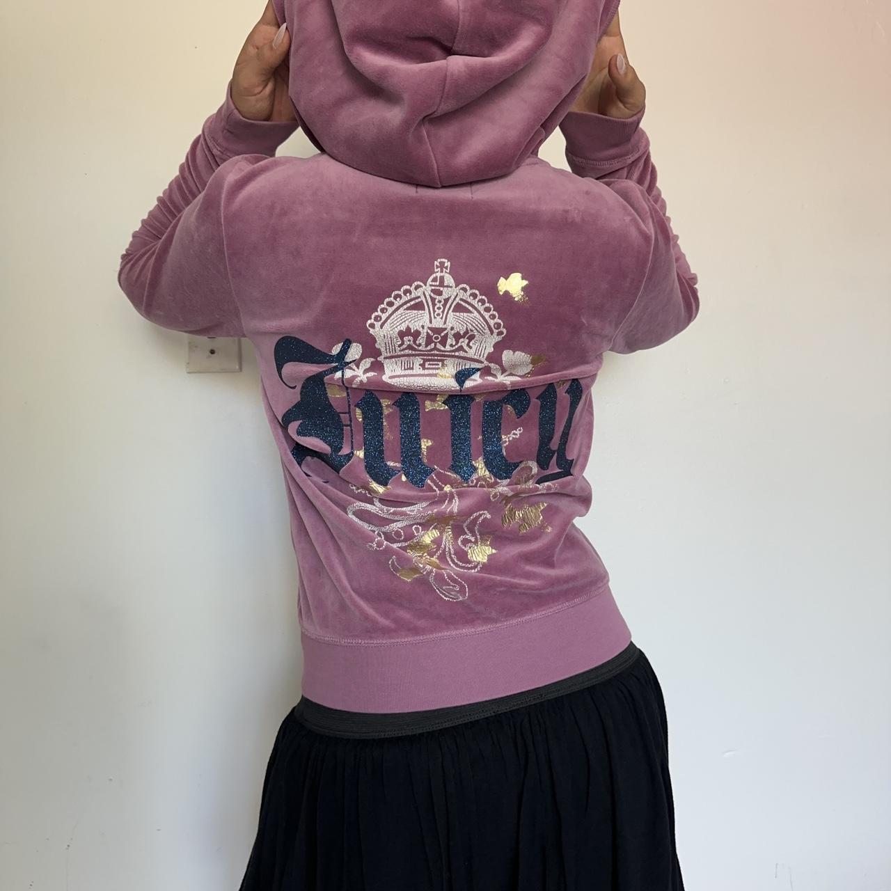 vintage juicy couture zip up -size: large -length: | Depop