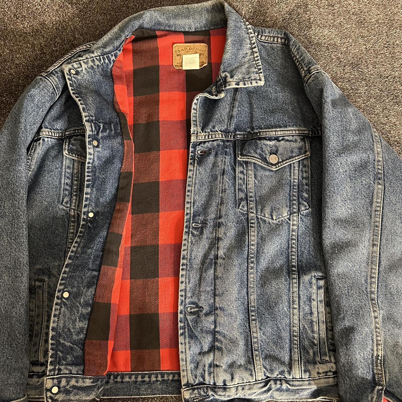 Checkerboard denim jacket best sale