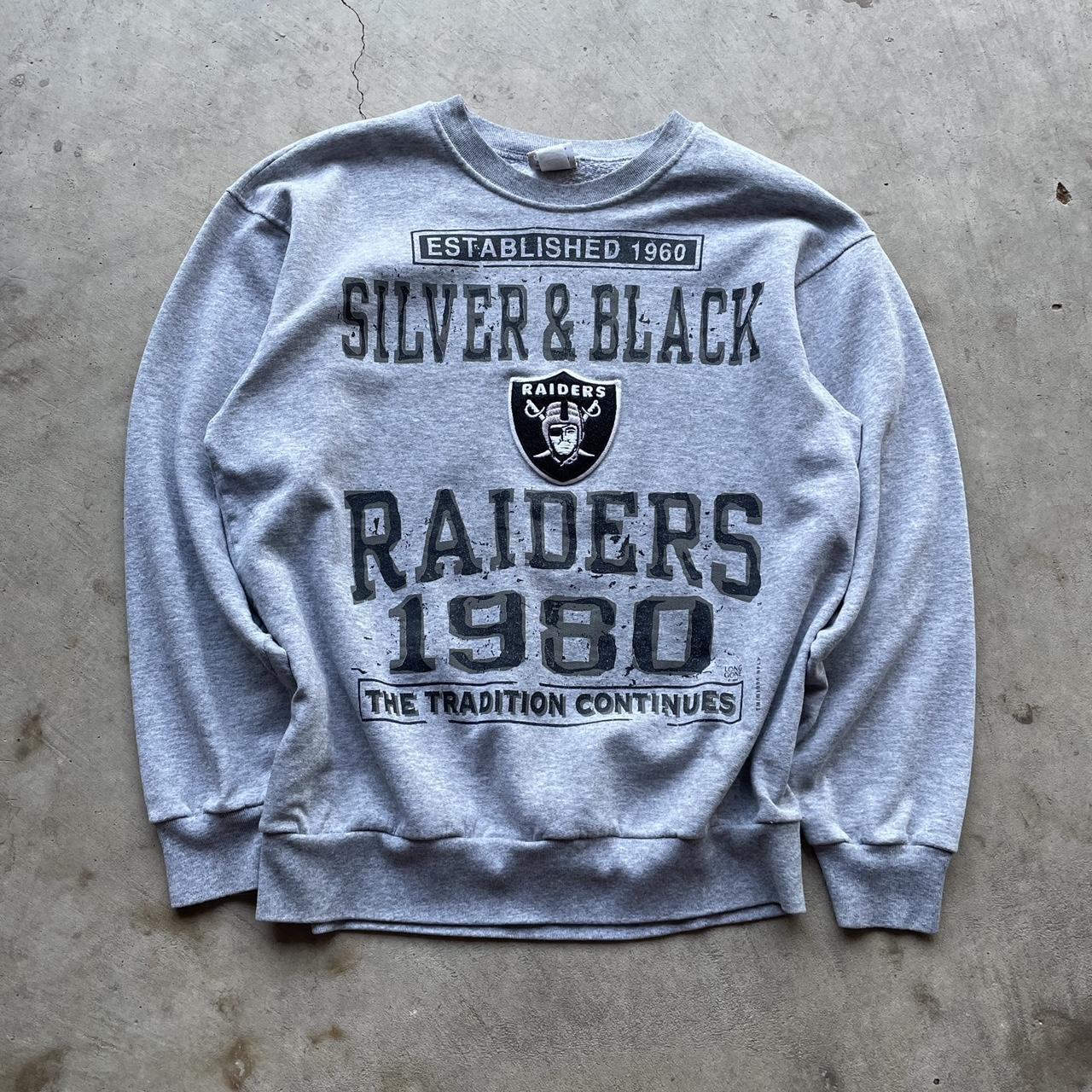 Vintage 90s Oakland Raiders Crewneck Sweatshirt - Depop