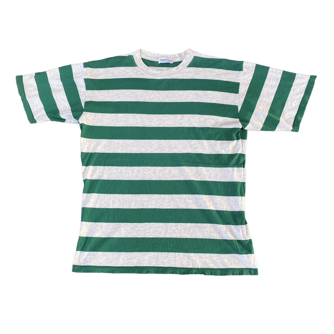 Armor Lux Men's White and Green T-shirt