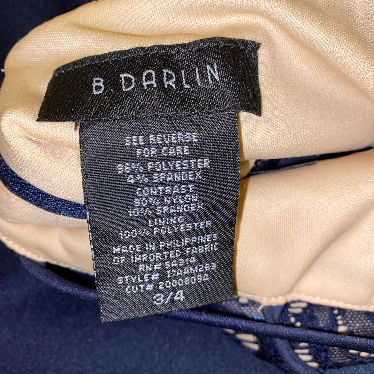 B Darlin Women's Navy and Cream Dress (4)