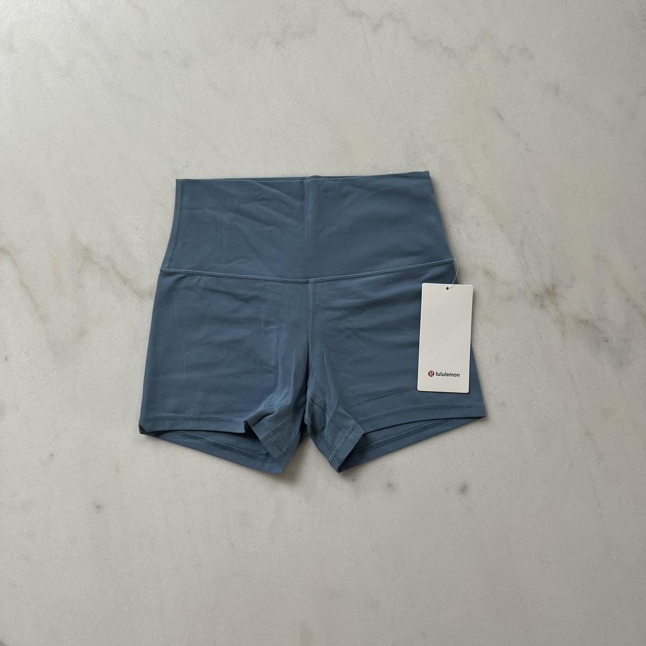 lululemon utility blue align shorts size 8 4” nwt... - Depop