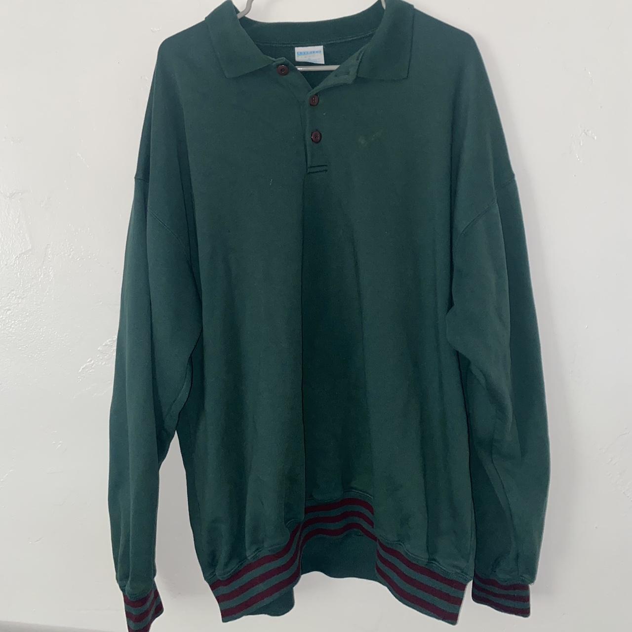 Green collared sweater - Depop