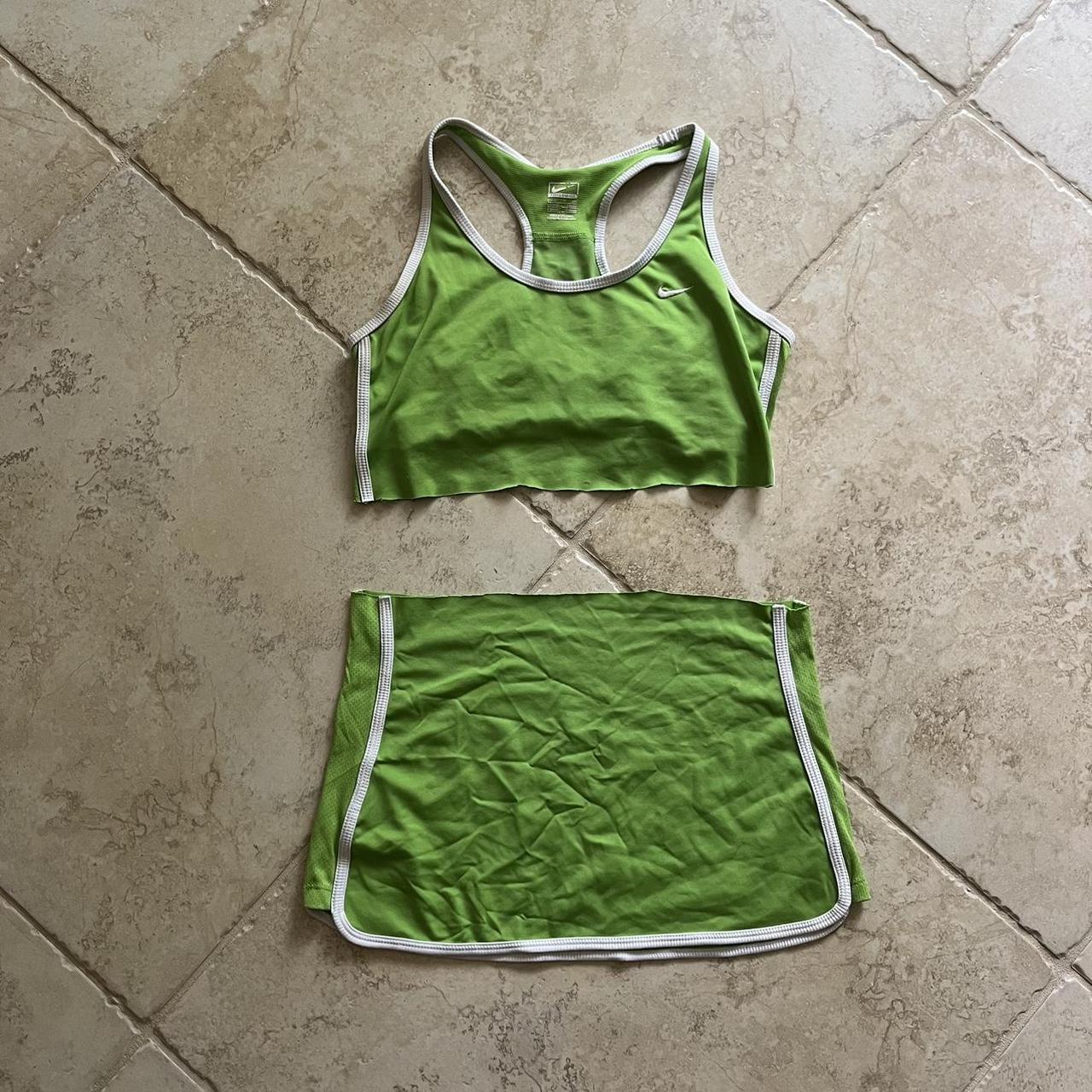 nike green two piece skirt set originally was a. Depop