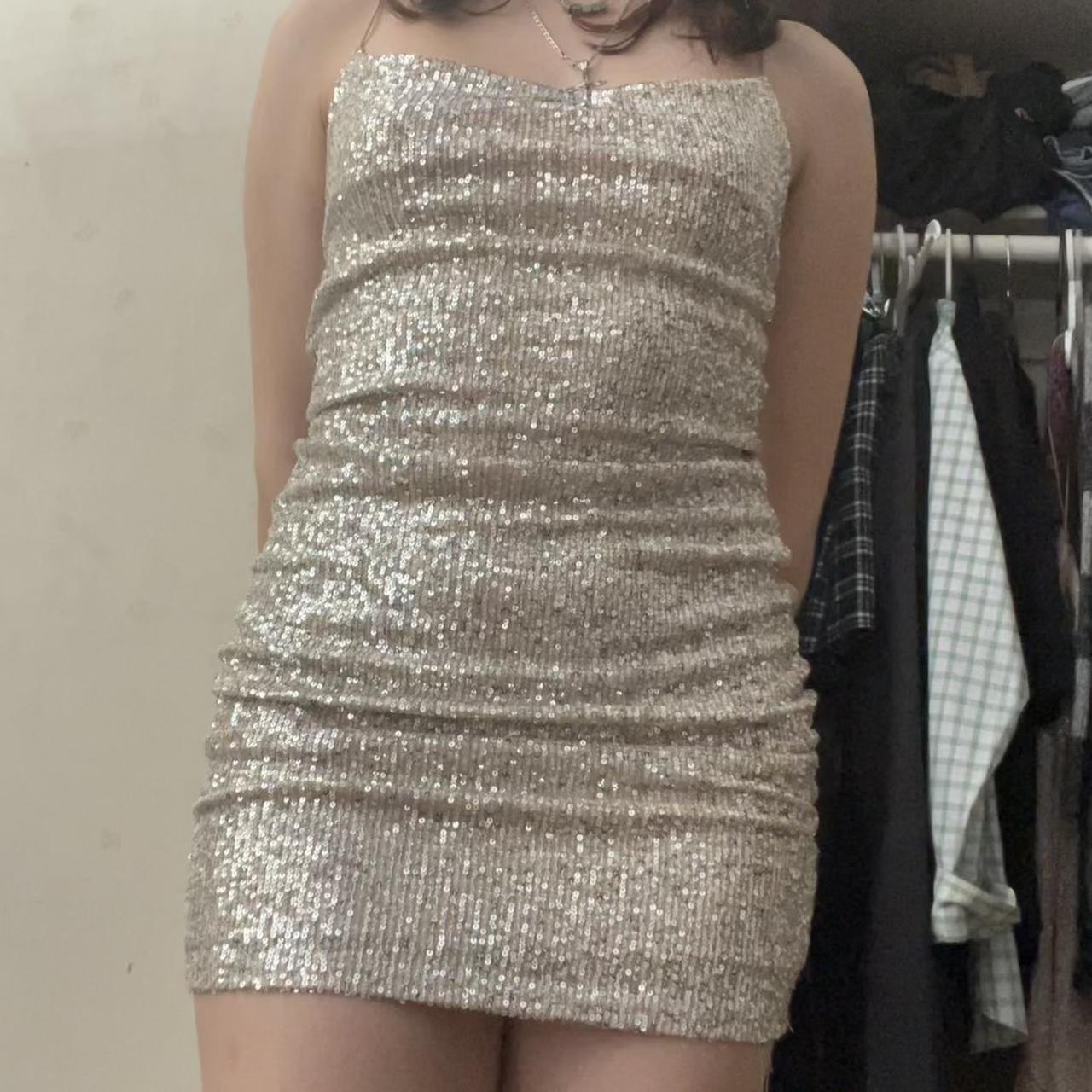 sequin silver mini dress - trying to free up space... - Depop