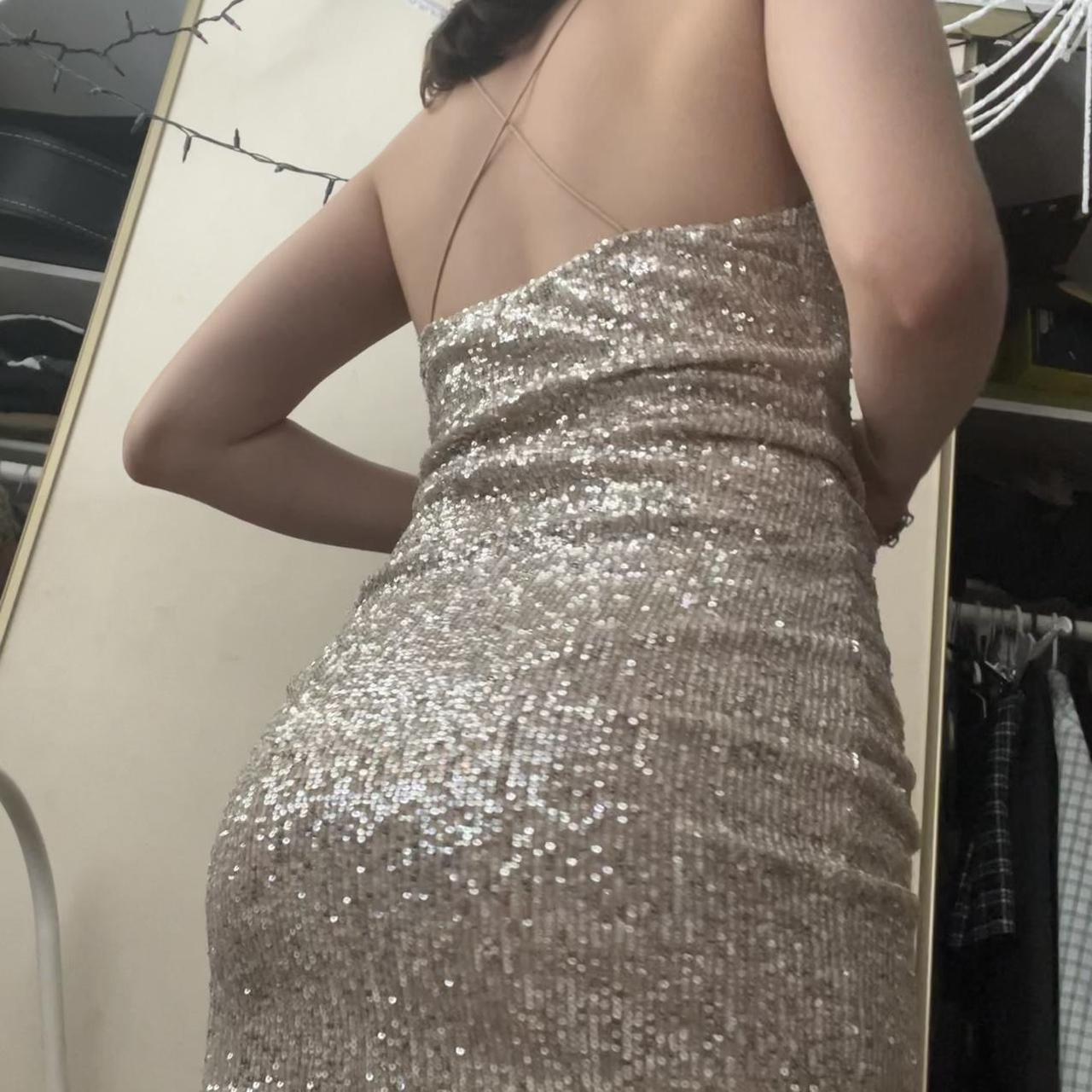 sequin silver mini dress - trying to free up space... - Depop