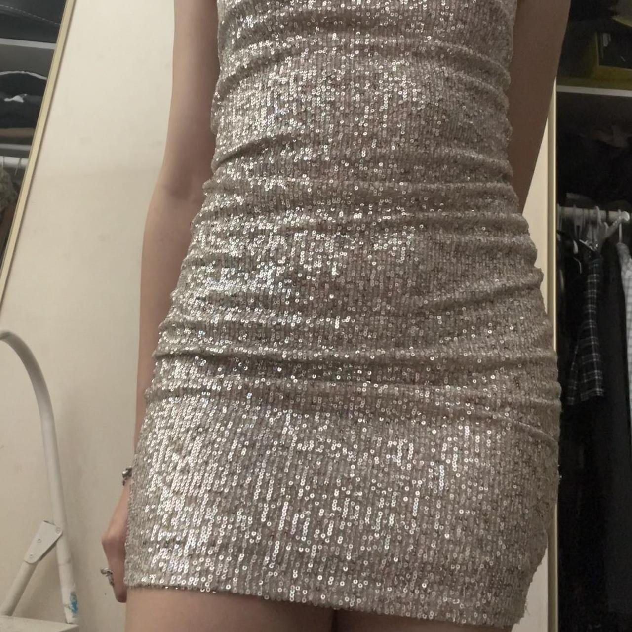 sequin silver mini dress - trying to free up space... - Depop