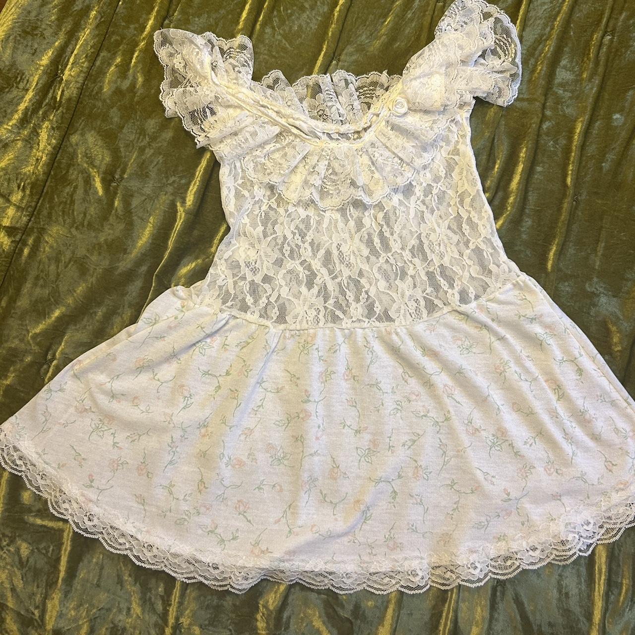 #1980’s lace top/ super mini dress. this would look... - Depop