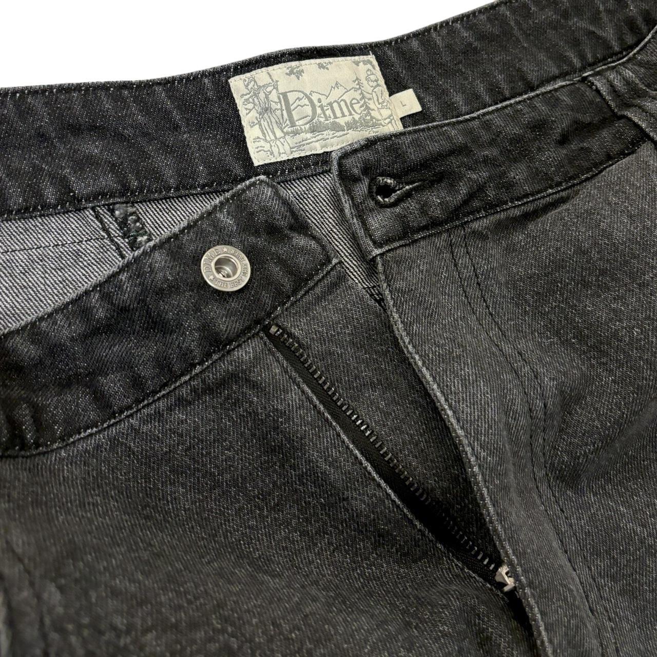 Dime black & grey blocked jeans -zip | Depop