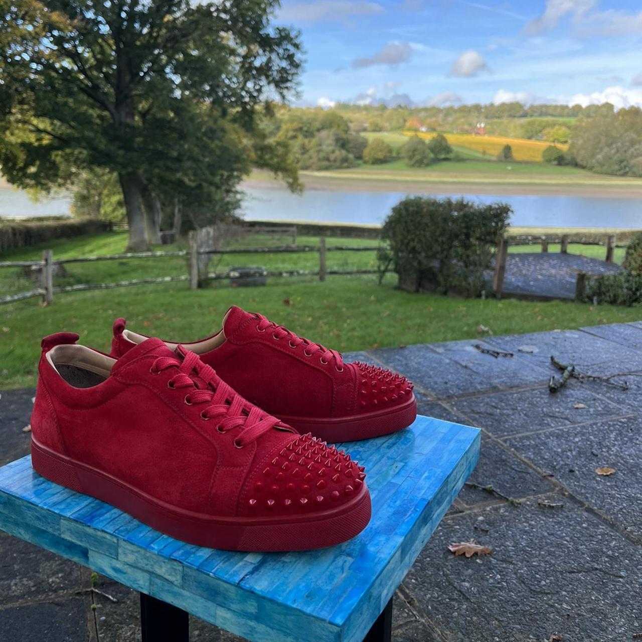 Suede Red Spike Christian Louboutin Suede Red Bottom Louboutin