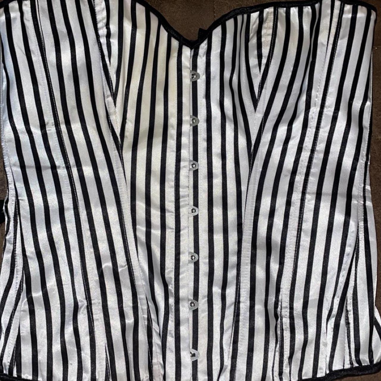 Black and White Stripe Corset