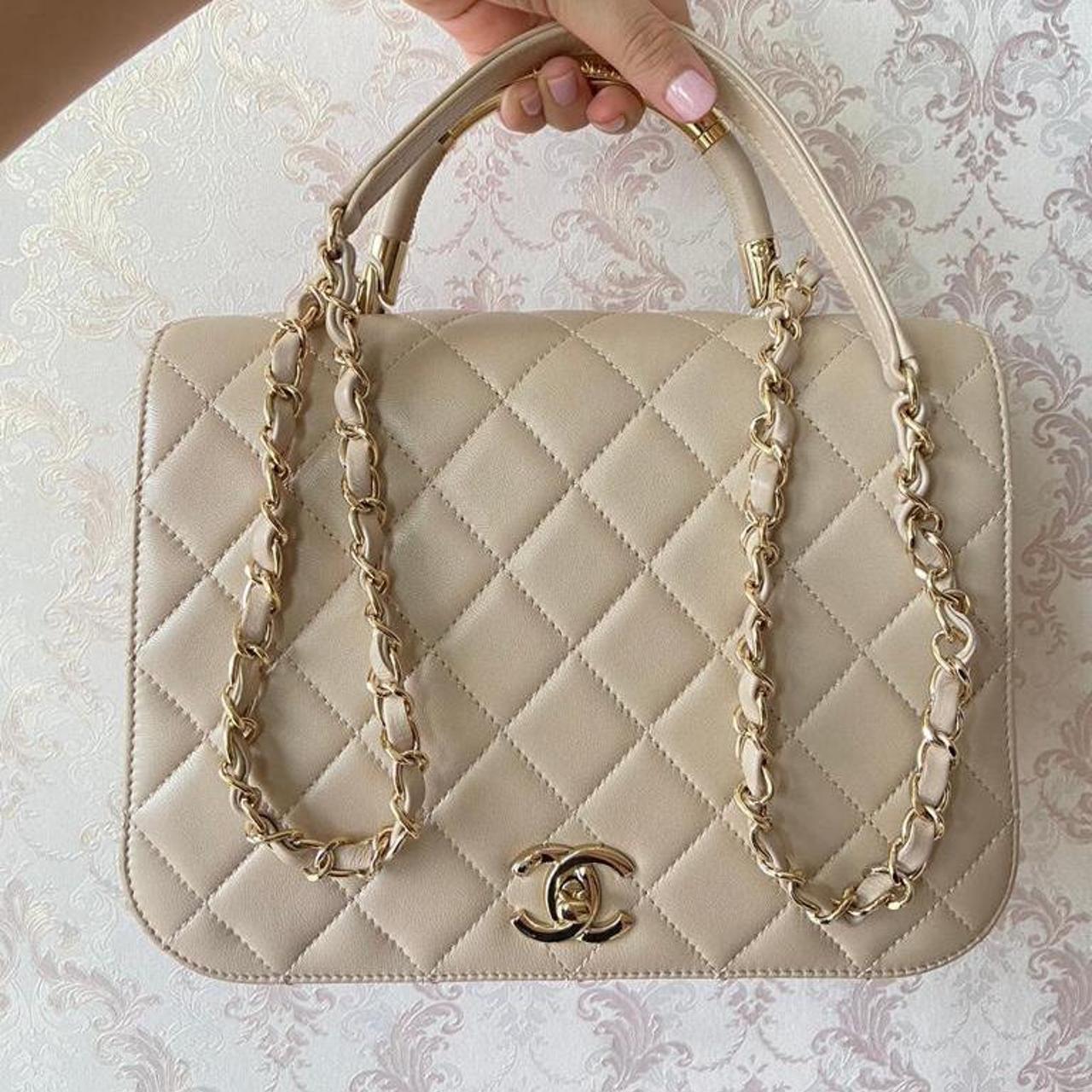 Chanel Beige Flap Bag 🤍 Authentic 23 series Light... - Depop