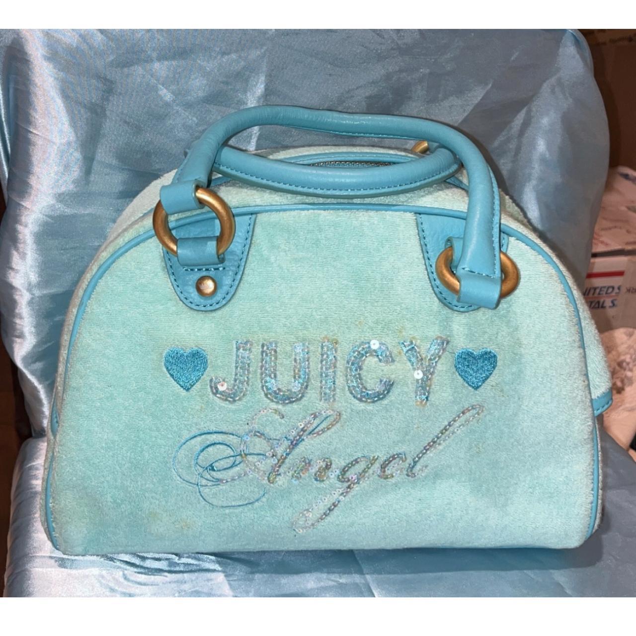 JUICY COUTURE VINTAGE BRIGHT BLUE VELVET & LEATHER BOW LARGE TOTE HOBO BAG  PURSE | Leather bows, Purses and bags, Juicy couture
