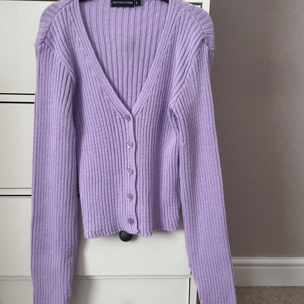 PrettyLittleThing Women's Purple Cardigan Depop