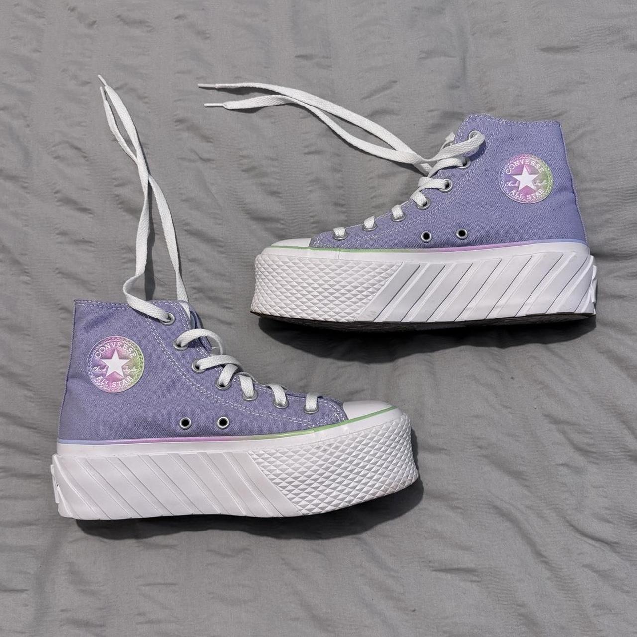 Ladies extreme platform Converse size 4 worn. Depop