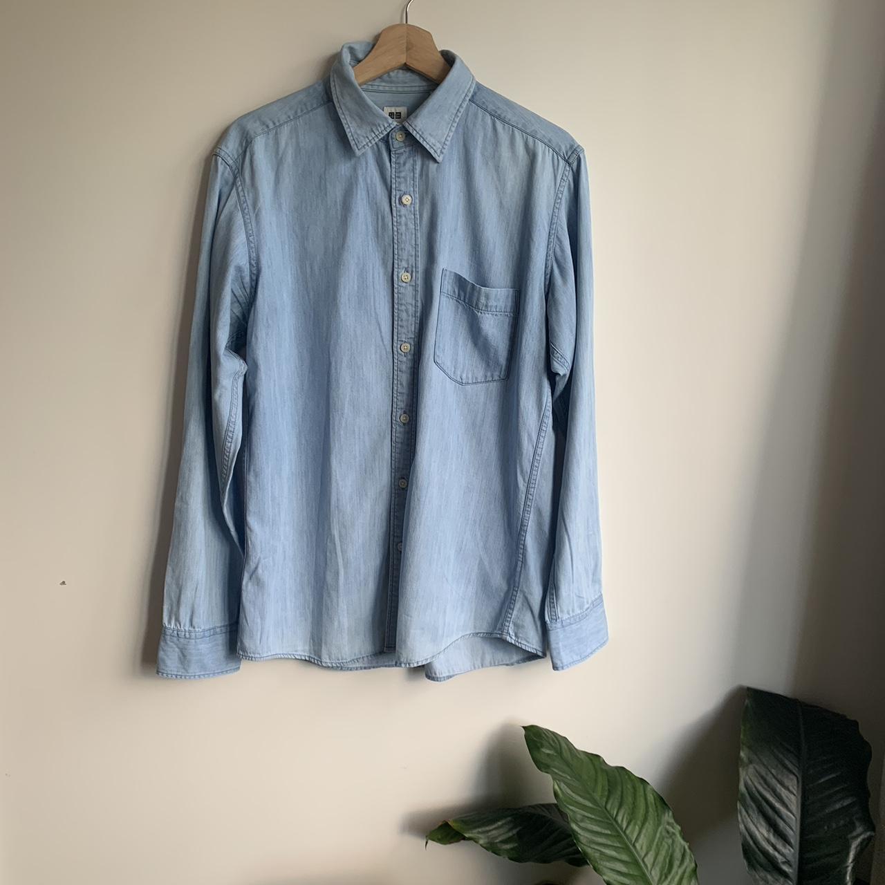 Uniqlo denim shirt. Size medium-excellent... - Depop