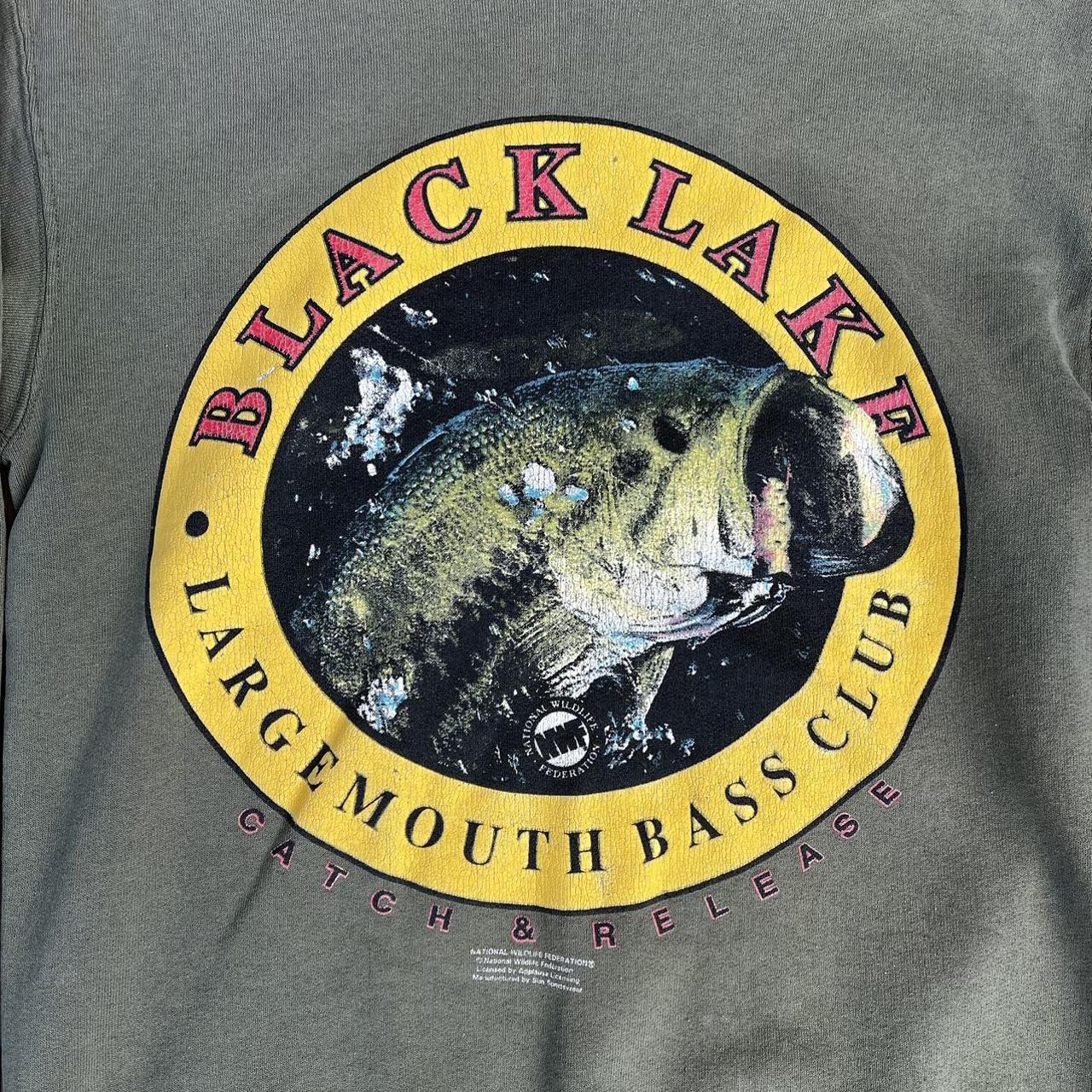 Vintage Fishing sweatshirt, Black lake bass fishing