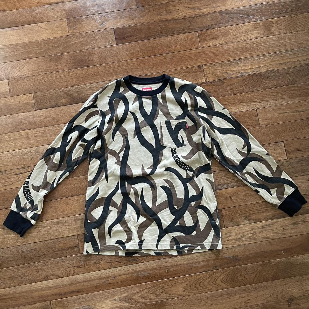 Supreme L/S Pocket Long Sleeve FW19 Tan Tribal... - Depop