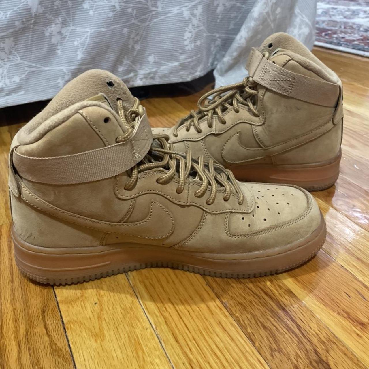 Nike Air Force 1 High LV8 3 Shoes in Wheat/Gum Light - Depop