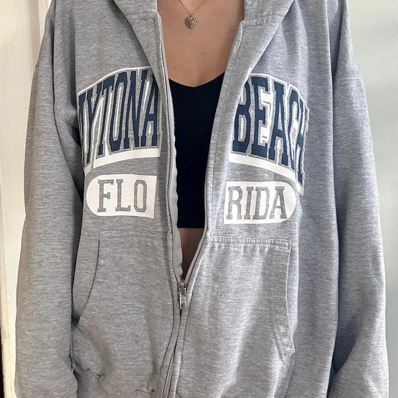 Grey zip-hoodie - Depop