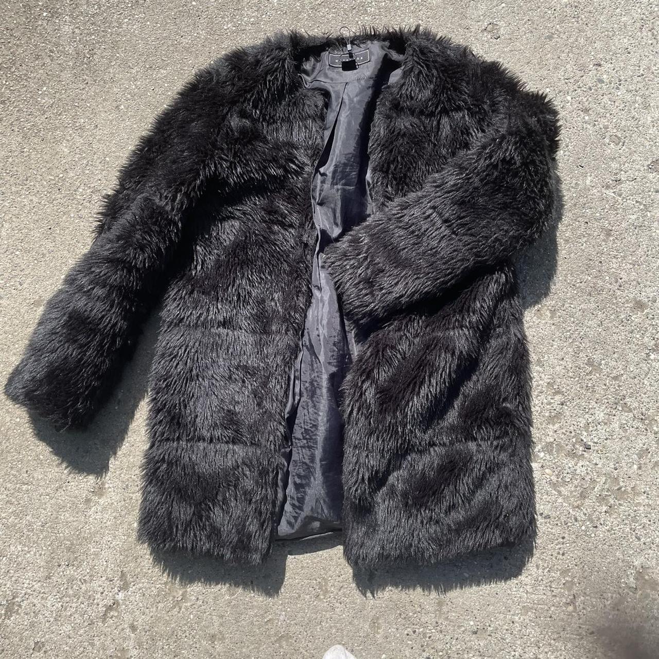 Insane Black Fur Coat/Jacket Makes you feel like a... - Depop