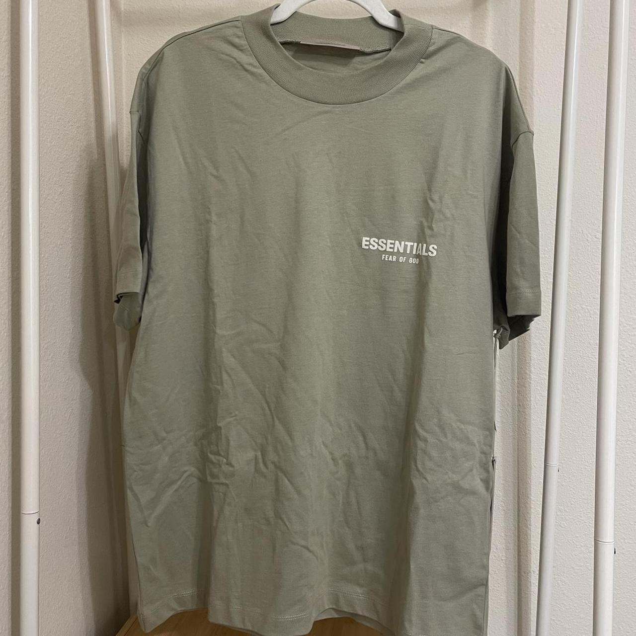 light green essentials fear of god t shirt -brand... - Depop