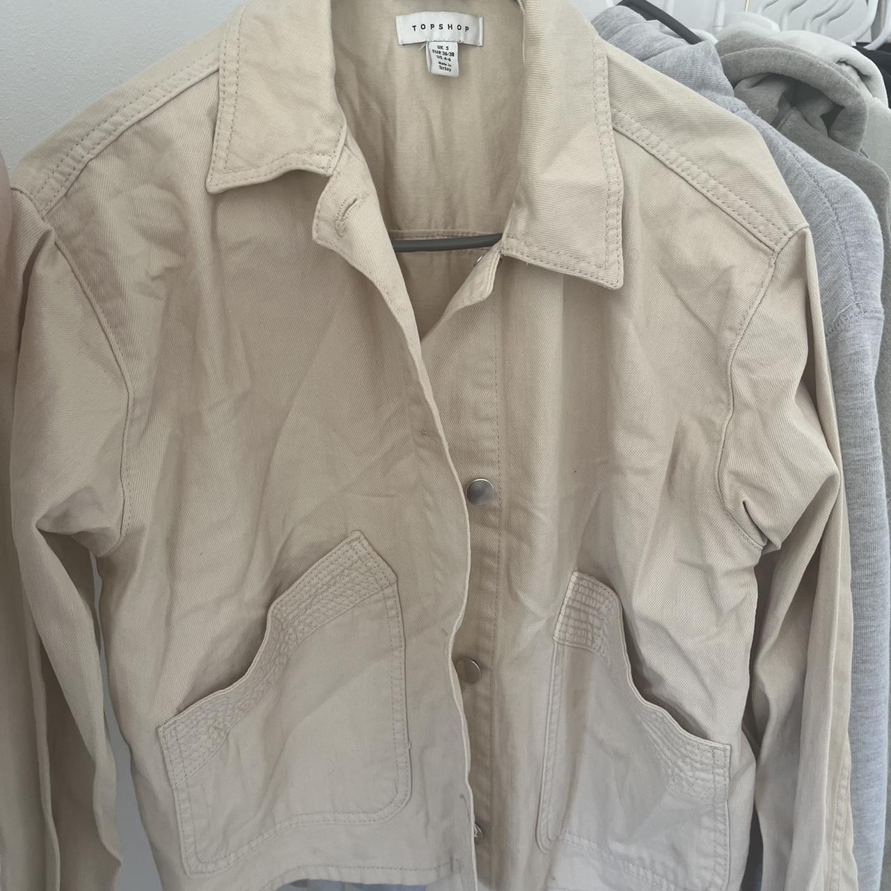 topshop stone denim jacket in perfect condition