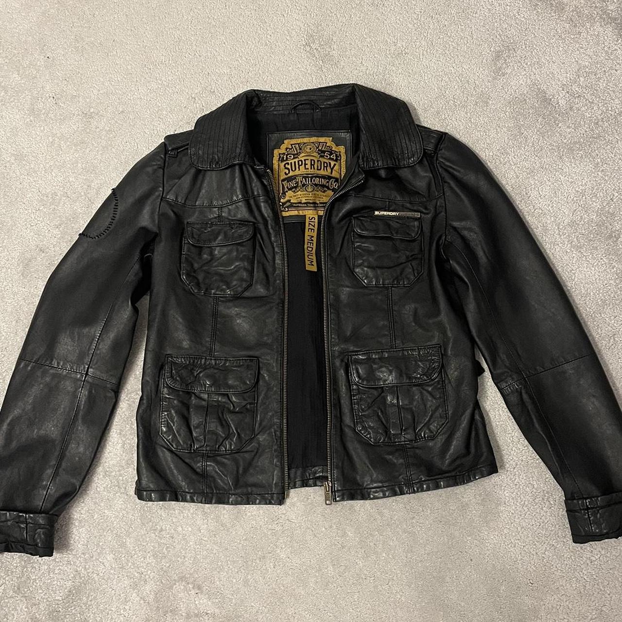 VINTAGE 100 real GENUINE LEATHER superdry jacket.... Depop