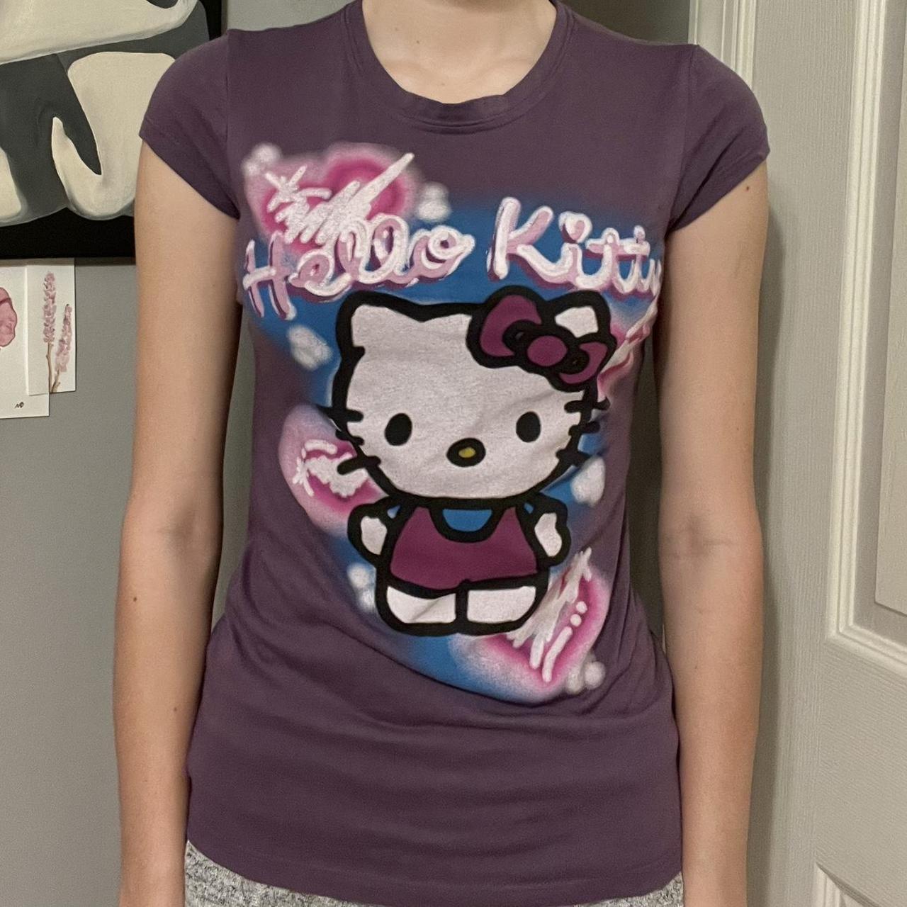 Hello Kitty, Tops, Hello Kitty Womens Graffiti Inspired Spray Paint Tshirt