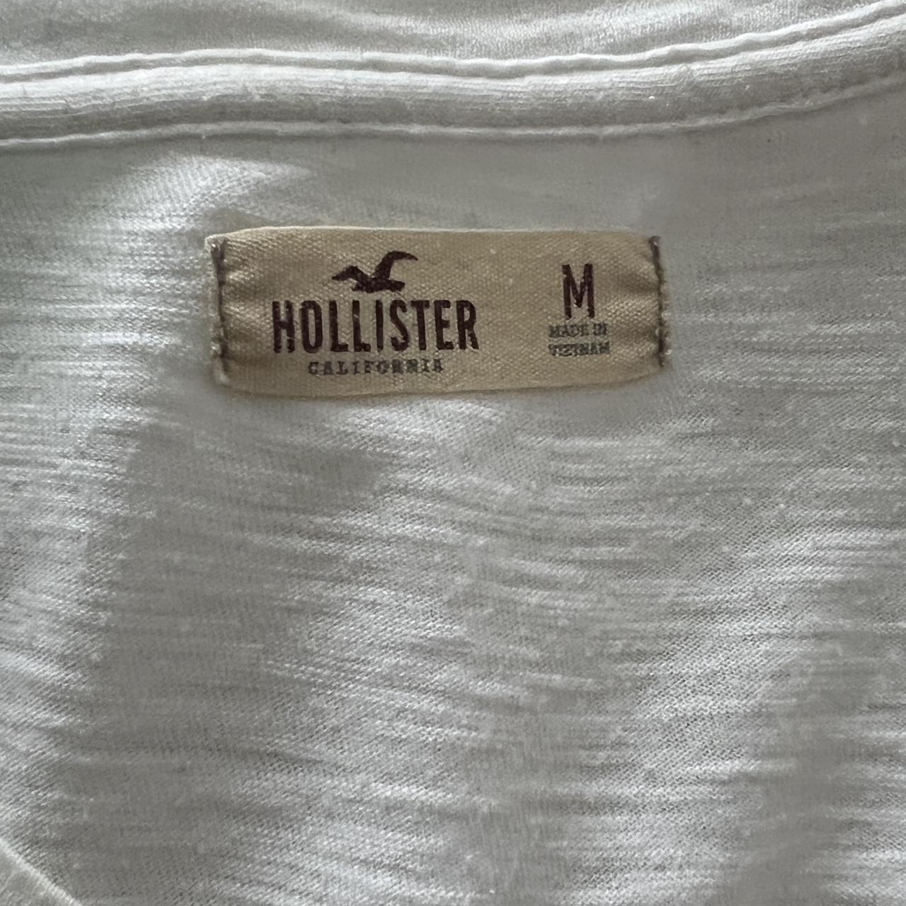 White long sleeve hollister Henley top Relatively... - Depop