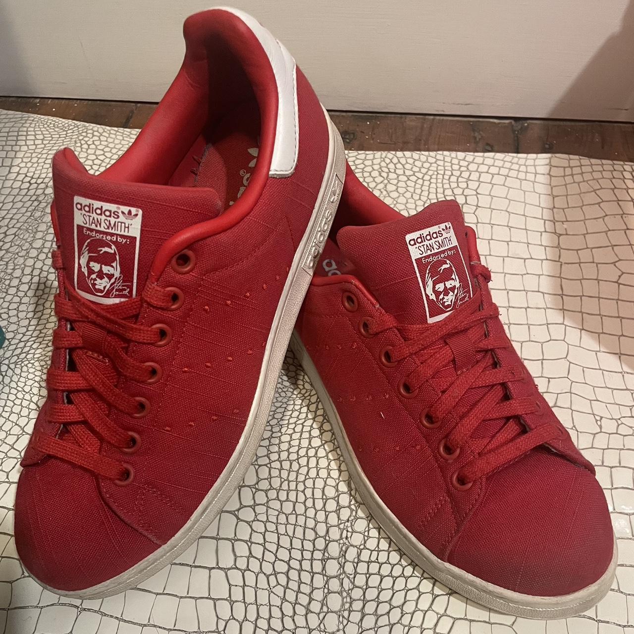 Adidas stan clearance smith red uk