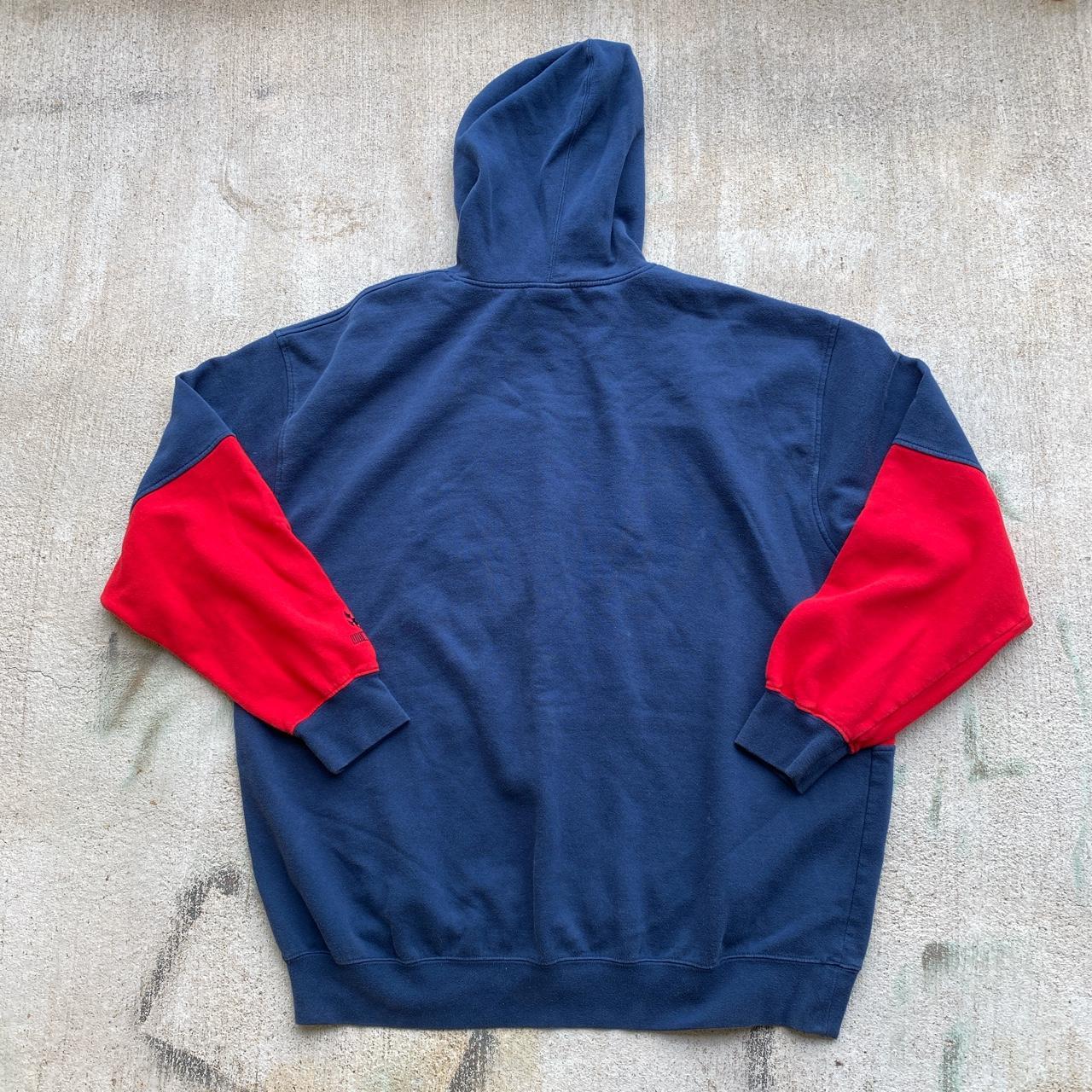 Chase Authentics Men's Red and Navy Hoodie | Depop