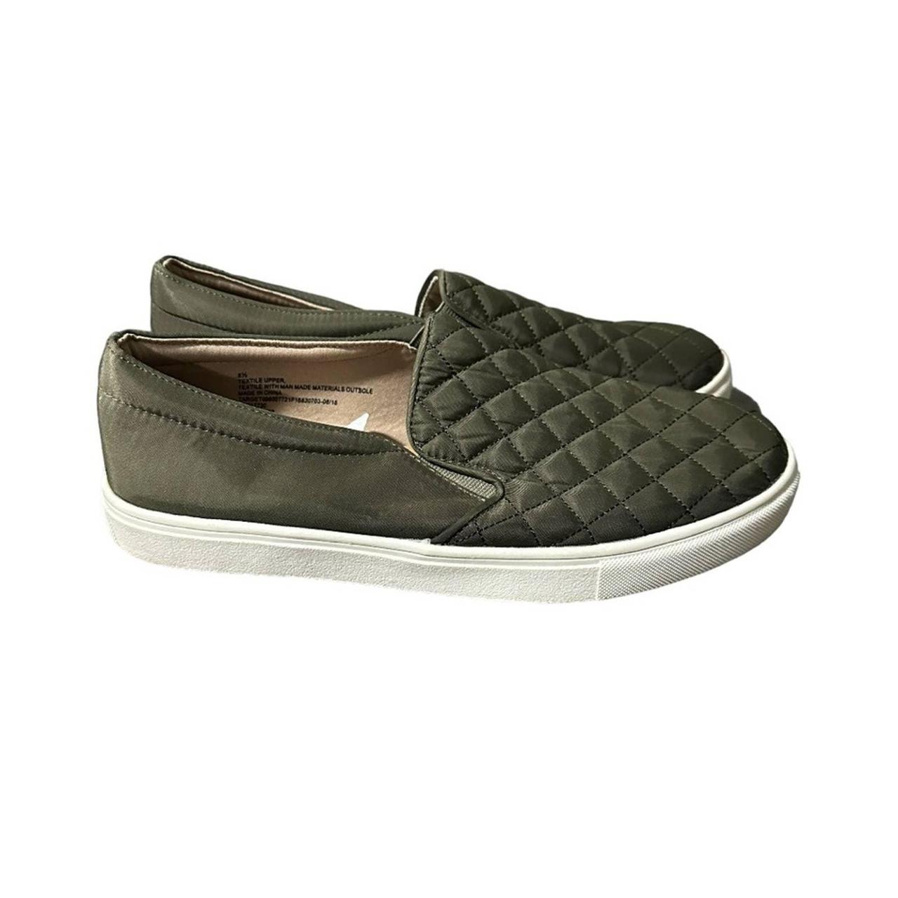 Womens olive green on sale slip on sneakers