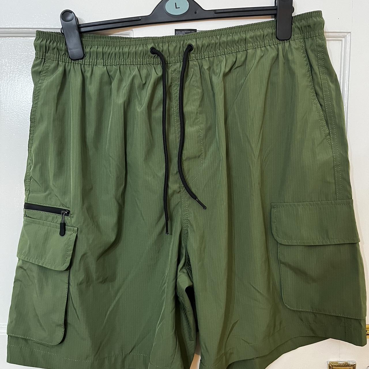 Green cargo swim shorts. Inside netting. H&M. Size XL Depop