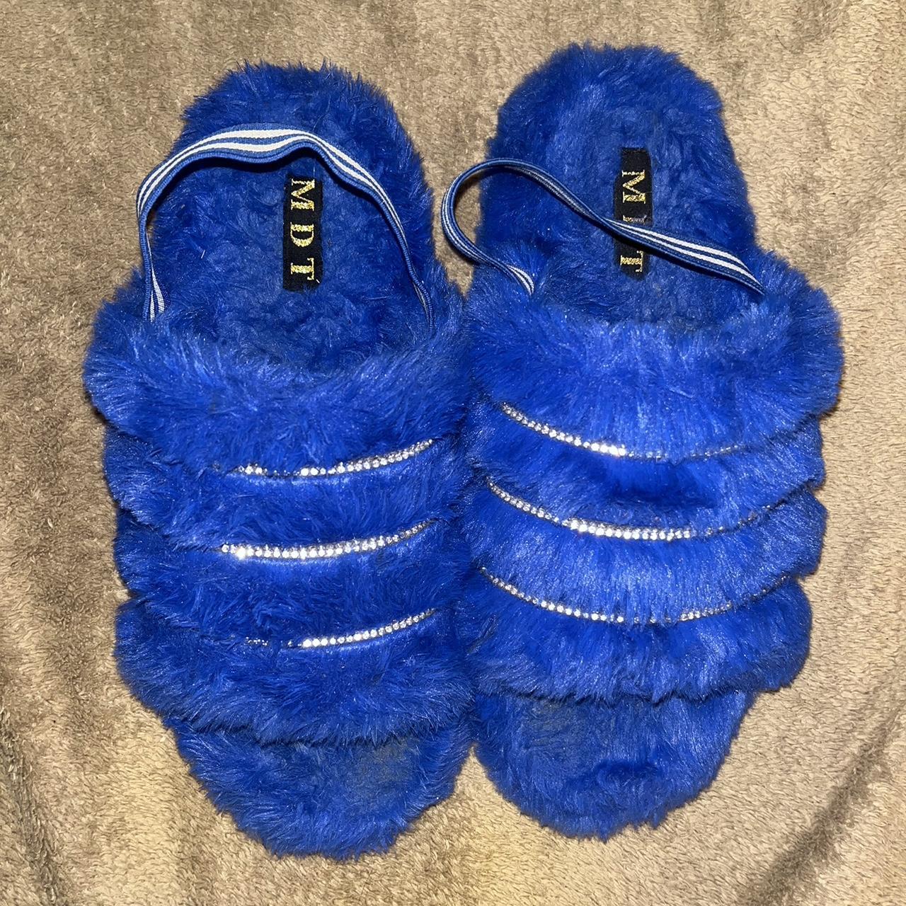 Women's Blue Slippers | Depop