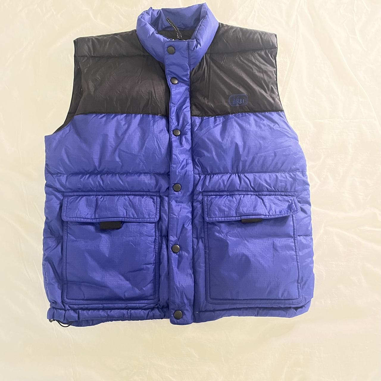 REI Vest Blue and black puffer vest Has two outer... - Depop