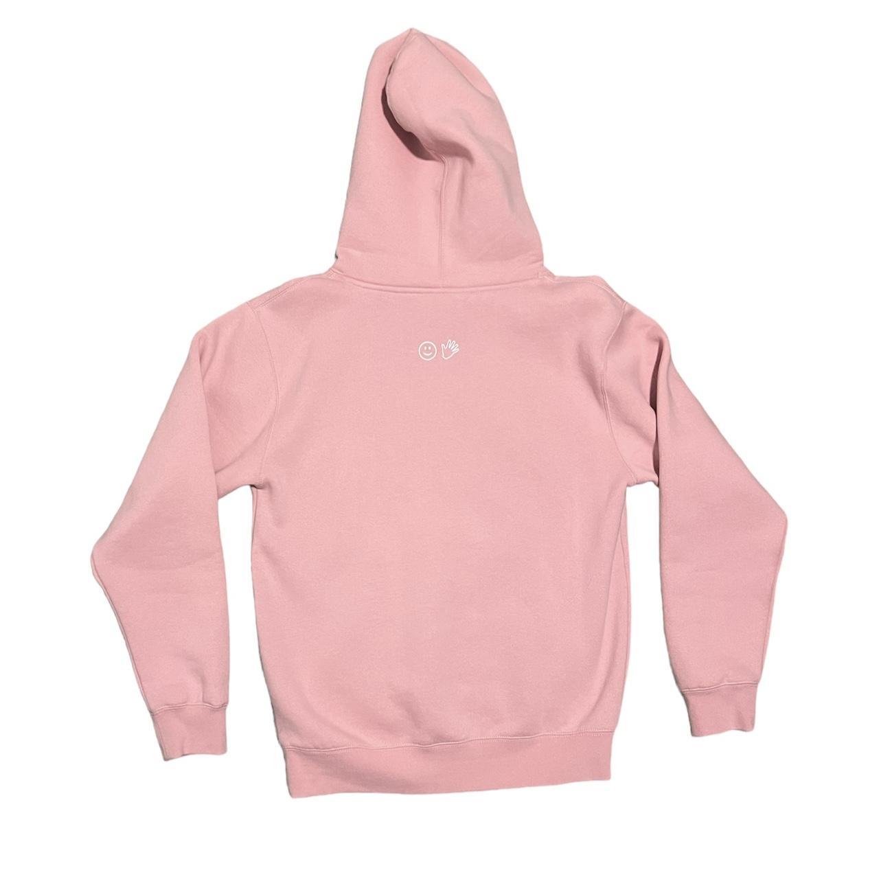 Pink glossier hoodie Has a few flaws which I tried... - Depop