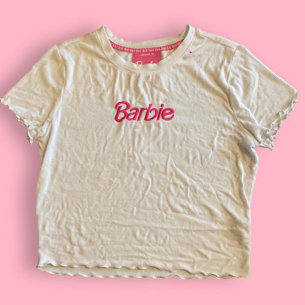 barbie forever 21 crop top this shirt is so cute!... - Depop