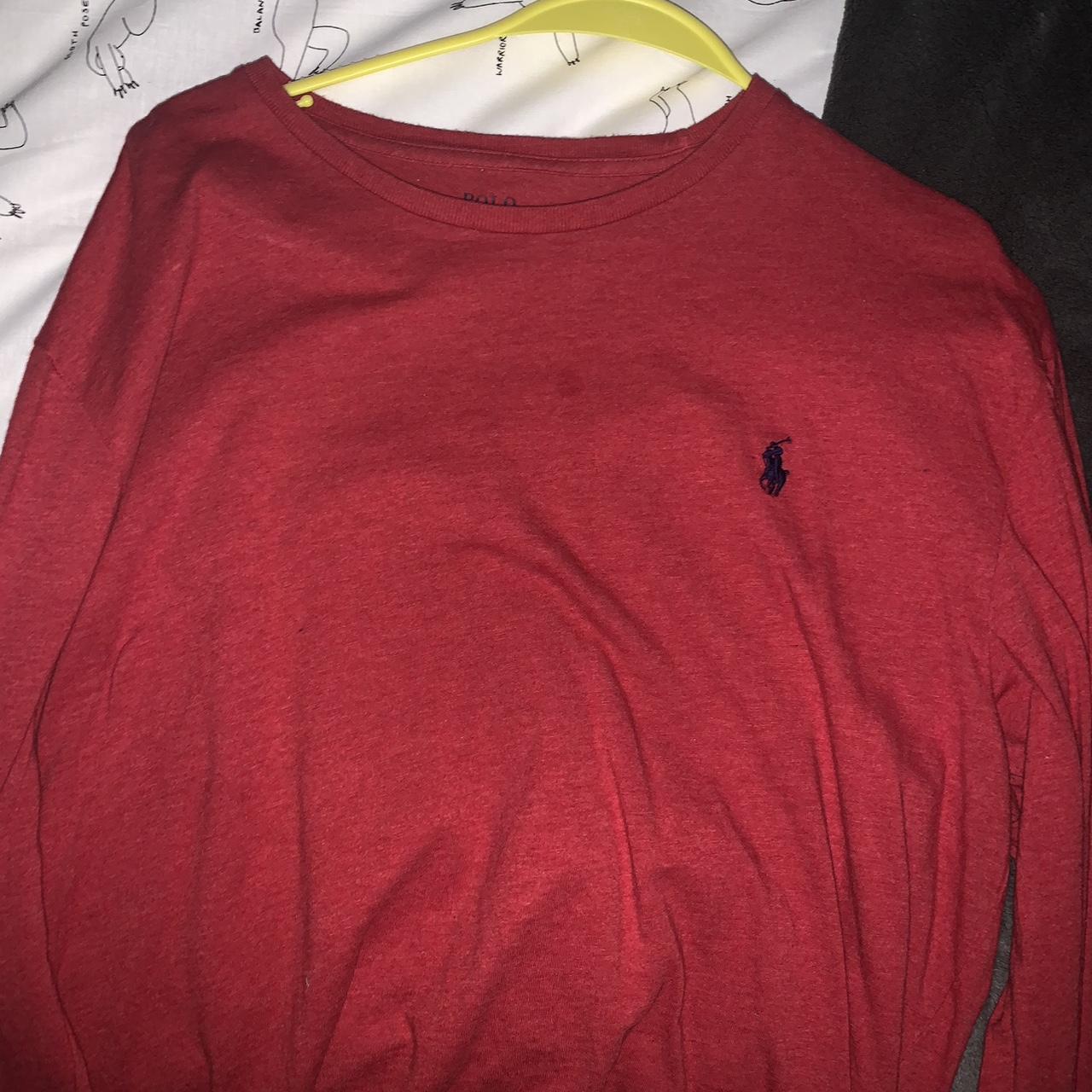 Cute long sleeve, red Ralph Lauren top - Depop